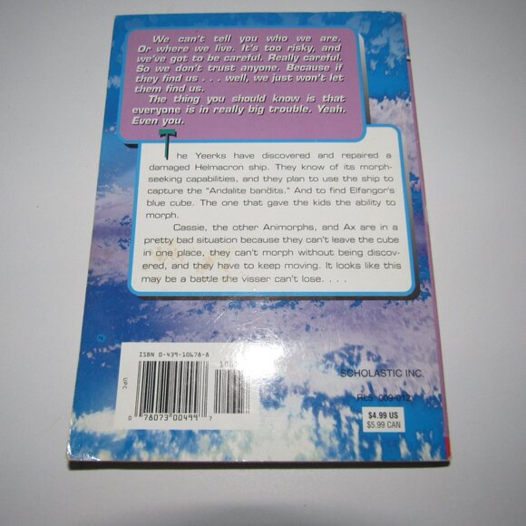 Animorphs #39 The Hidden by K.A. Applegate Paperback Scholastic 2000 Vintage - Picture 3 of 3